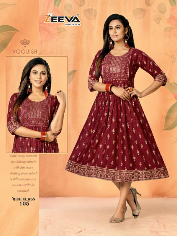 Zeeva Rich Class Rayon Designer Anarkali Kurti collection